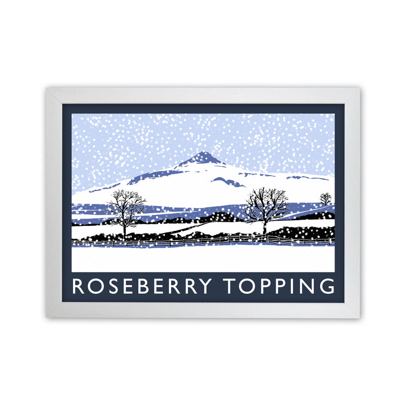 Roseberry Topping Digital Art Print by Richard O'Neill, Framed Wall Art White Grain