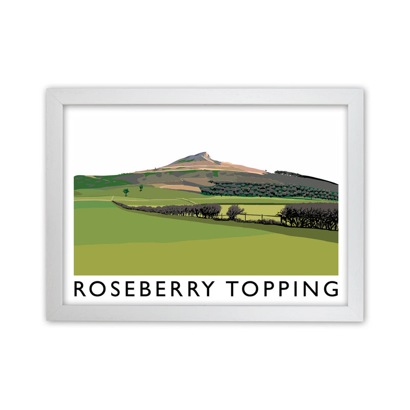 Roseberry Topping Art Print by Richard O'Neill, Framed Wall Art White Grain
