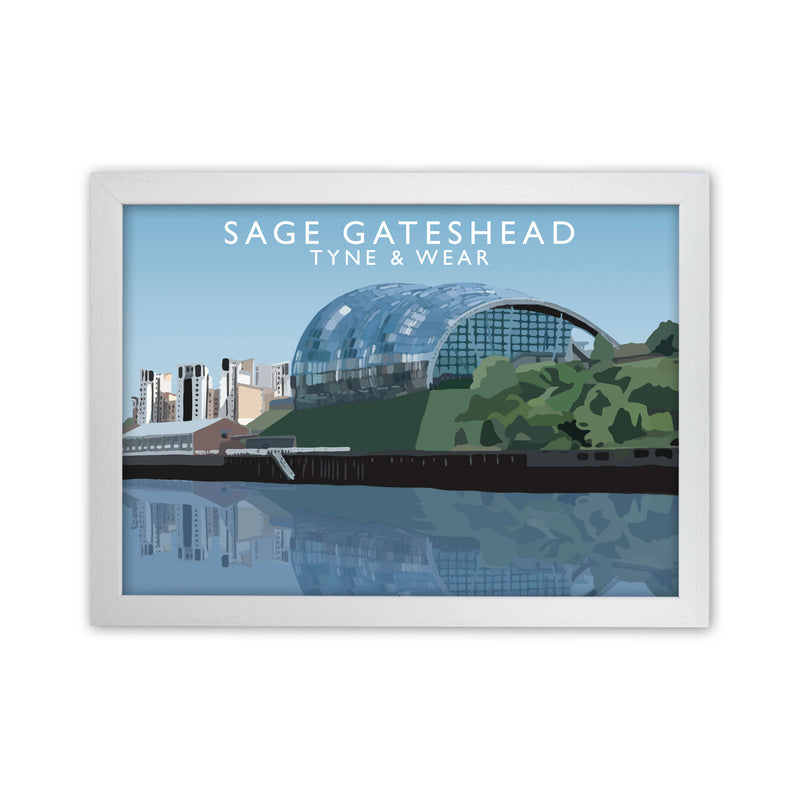 Sage Gateshead Tyne & Wear Travel Art Print by Richard O'Neill White Grain