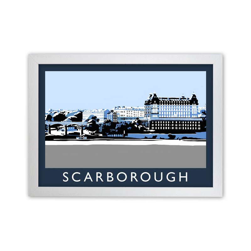 Scarborough Travel Art Print by Richard O'Neill, Framed Wall Art White Grain