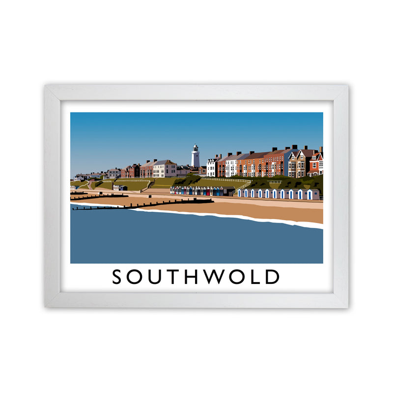 Southwold Framed Digital Art Print by Richard O'Neill White Grain