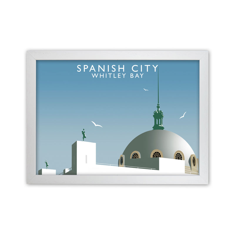 Spanish City Whitley Bay Framed Digital Art Print by Richard O'Neill White Grain