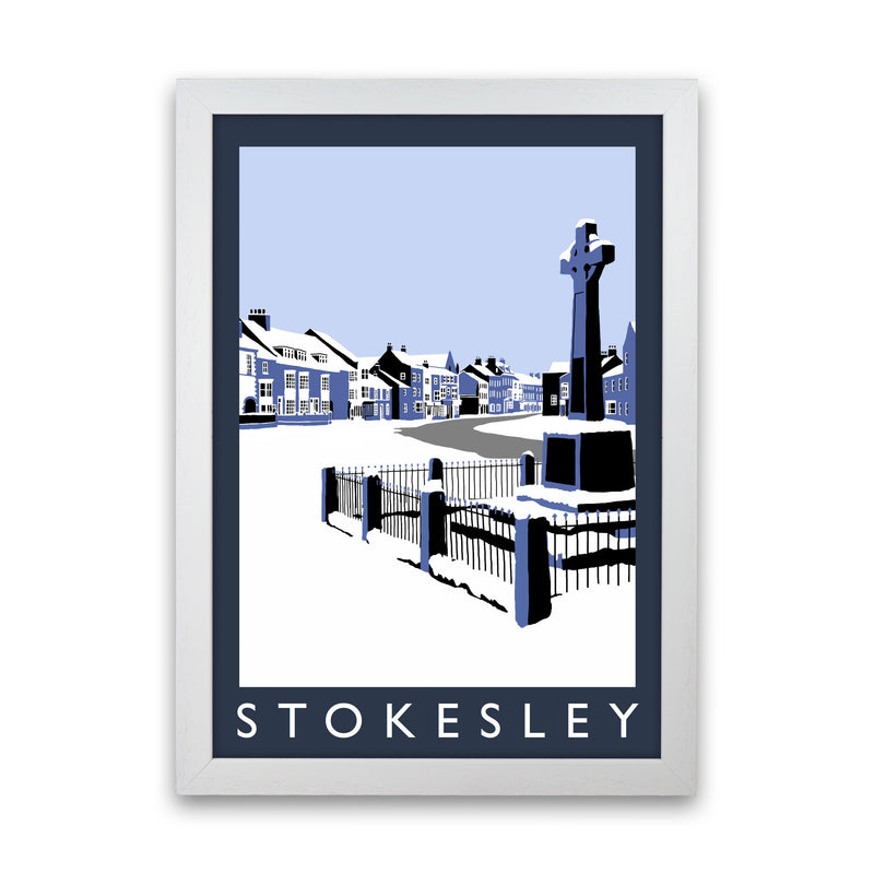 Stokesley In Snow Portrait by Richard O'Neill White Grain