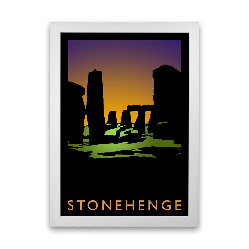 Stonehenge Travel Art Print by Richard O'Neill, Framed Wall Art White Grain