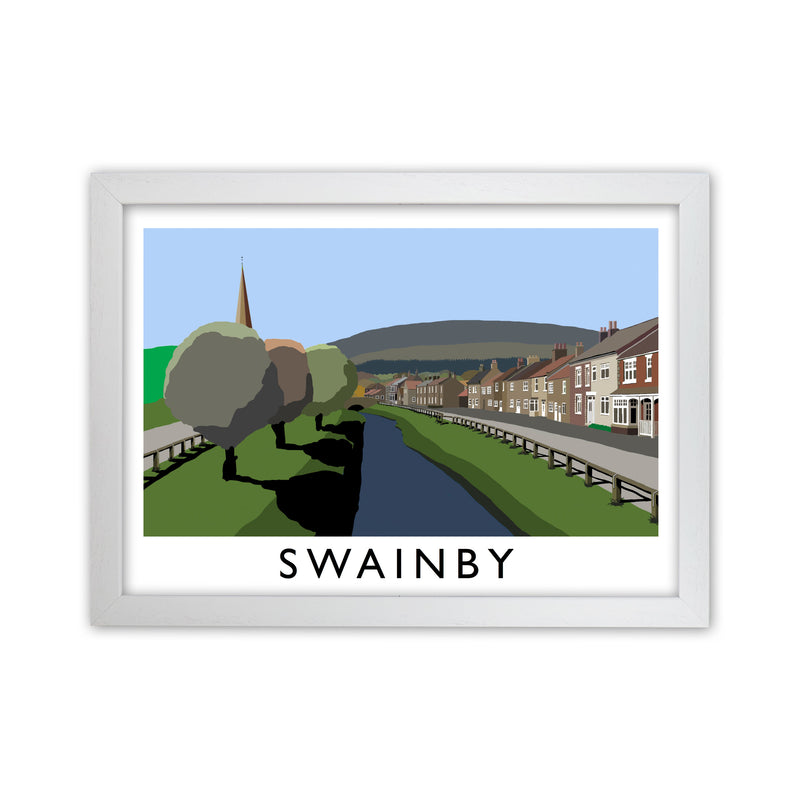 Swainby Travel Art Print by Richard O'Neill, Framed Wall Art White Grain