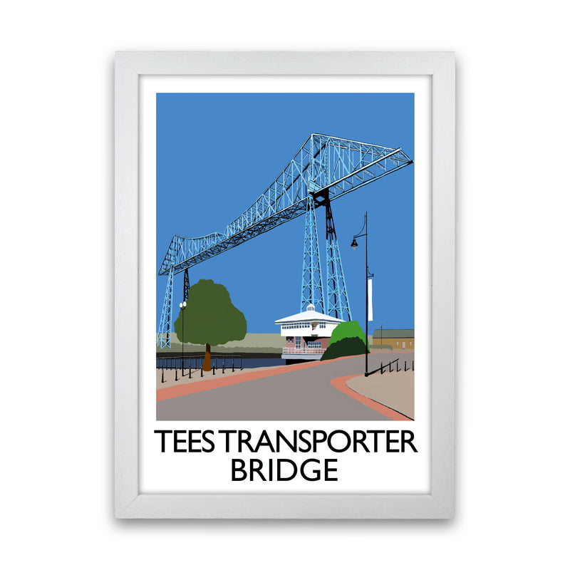 Tees Transporter Bridge Art Print by Richard O'Neill, Framed Wall Art White Grain