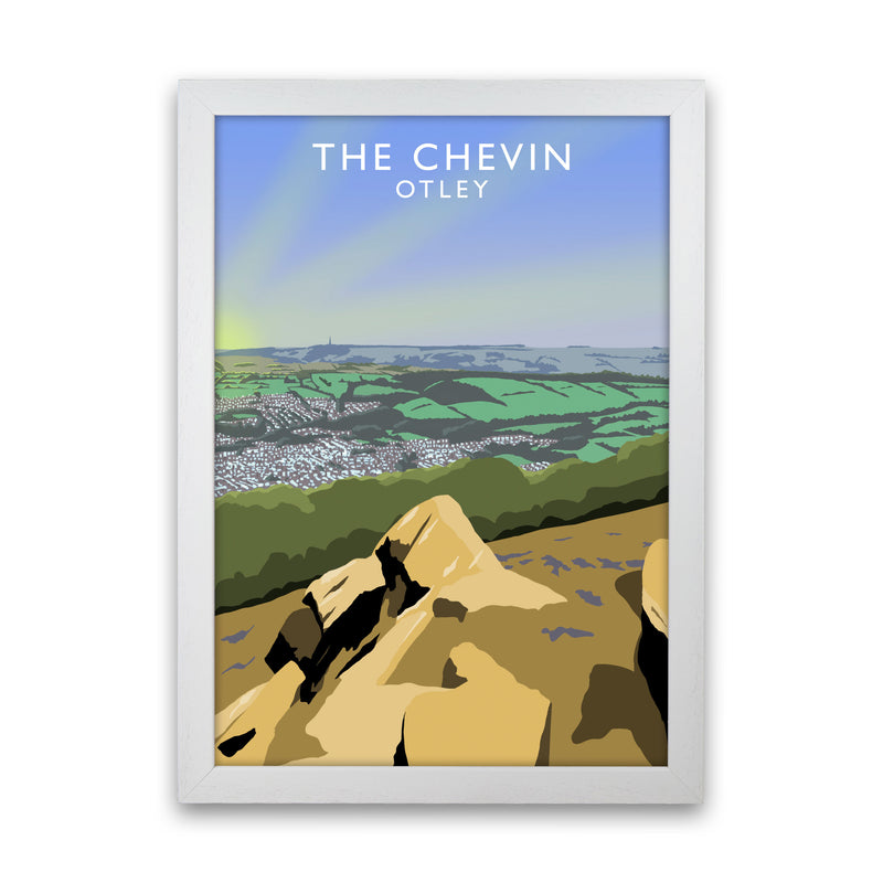 The Chevin Otley Art Print by Richard O'Neill, Framed Wall Art White Grain