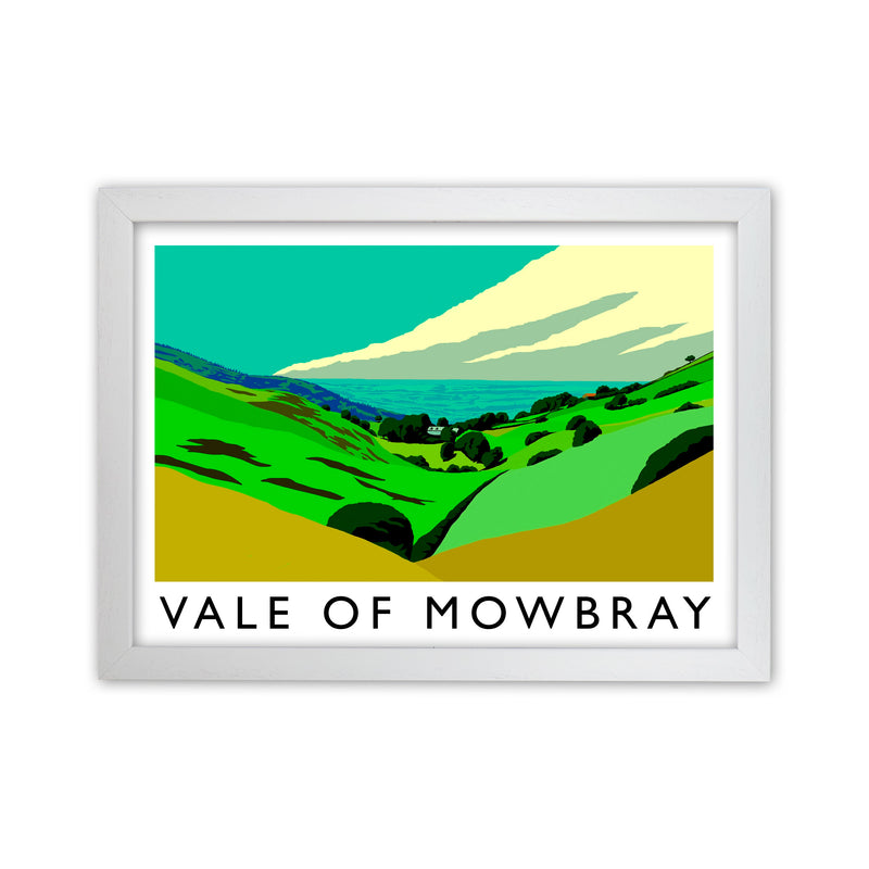 Vale of Mowbray Travel Art Print by Richard O'Neill, Framed Wall Art White Grain