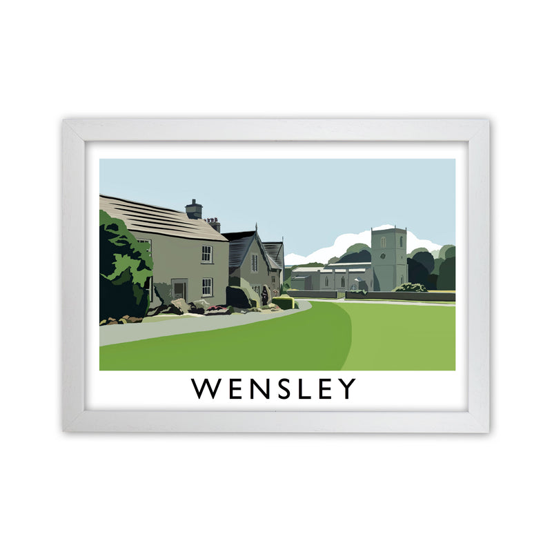 Wensley Travel Art Print by Richard O'Neill, Framed Wall Art White Grain