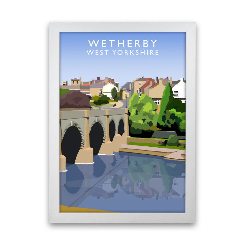 Wetherby West Yorkshire Travel Art Print by Richard O'Neill, Framed Wall Art White Grain