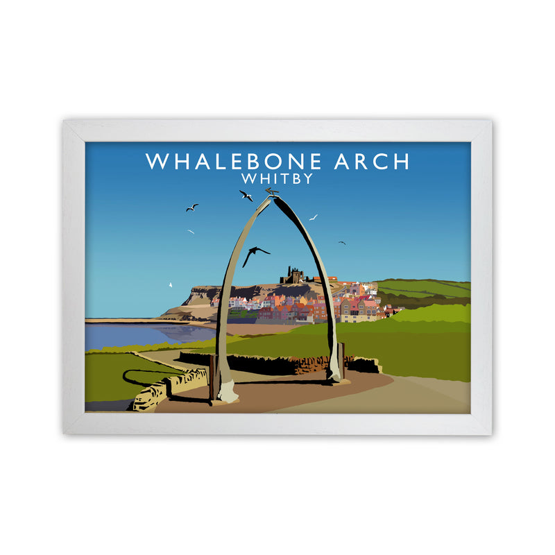 Whalebone Arch Whitby Art Print by Richard O'Neill, Framed Wall Art White Grain