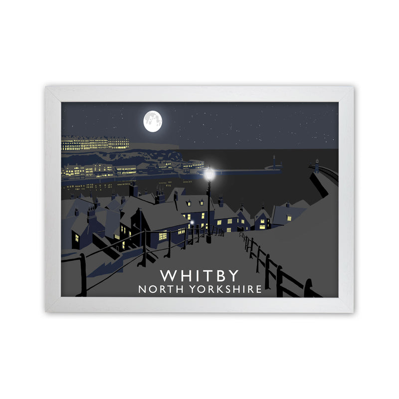 Whitby Travel Art Print by Richard O'Neill, Framed Wall Art White Grain