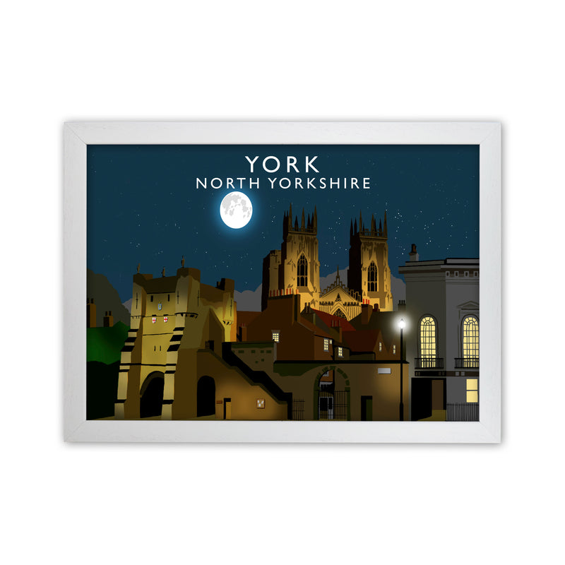 York Travel Art Print by Richard O'Neill, Framed Wall Art White Grain