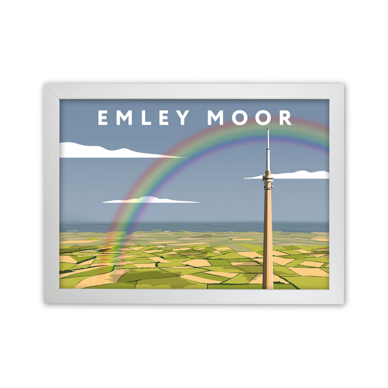 Emley Moor Framed Digital Art Print by Richard O'Neill White Grain