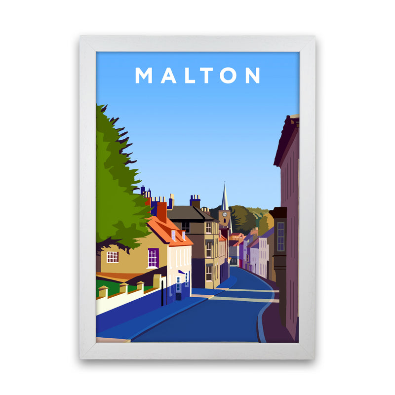 Malton Travel Art Print by Richard O'Neill, Framed Wall Art White Grain