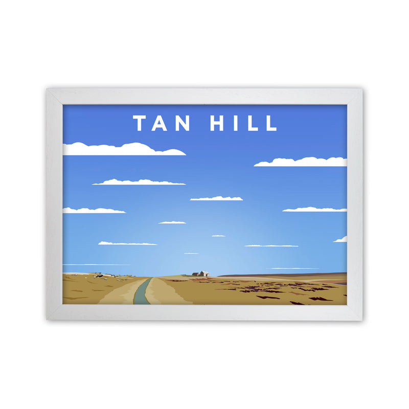 Tan Hill Digital Art Print by Richard O'Neill, Framed Wall Art White Grain