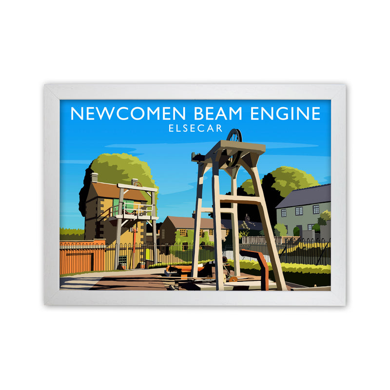 Newcomen Beam Engine by Richard O'Neill White Grain