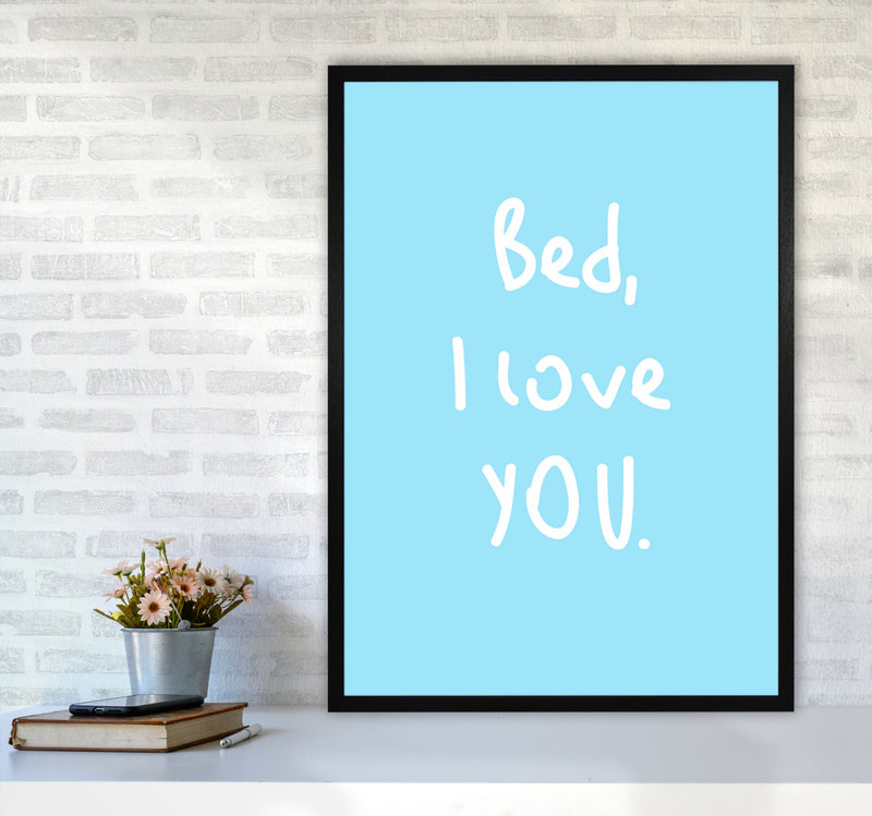 Bed I Love You Quote Art Print by Seven Trees Design A1 White Frame