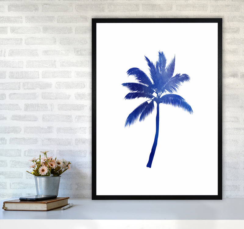 Blue Palm Tree Art Print by Seven Trees Design A1 White Frame