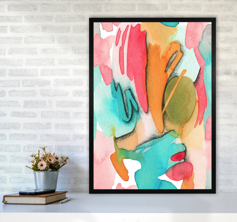 Abstract Watercolor Art Print by Seven Trees Design A1 White Frame