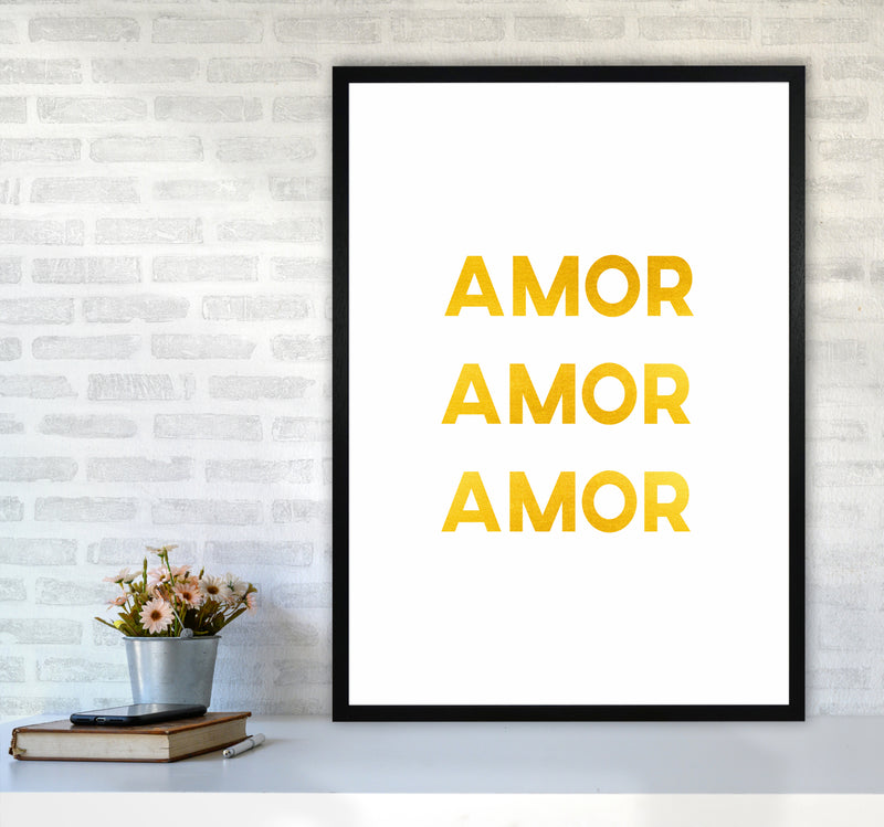 Amor Amor Amor Quote Art Print by Seven Trees Design A1 White Frame