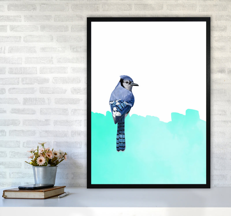 Bird Blue Art Print by Seven Trees Design A1 White Frame