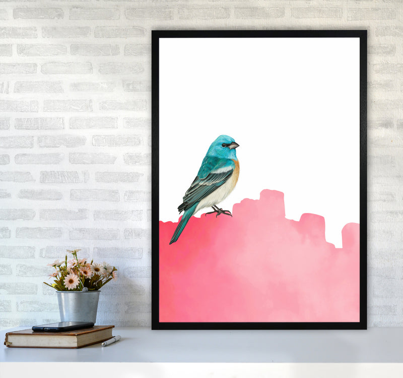 Bird Pink Art Print by Seven Trees Design A1 White Frame