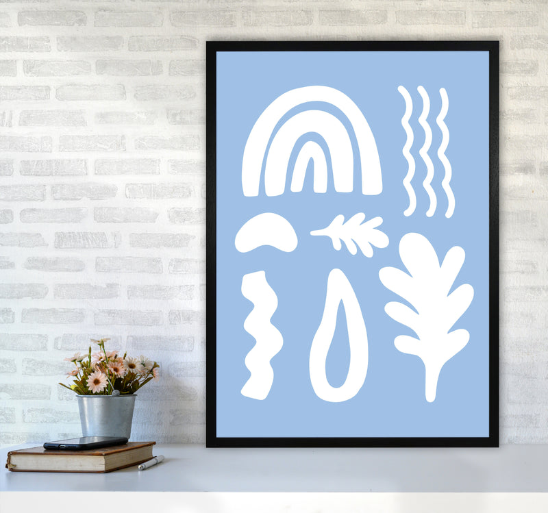 Abstract Happy Shapes Art Print by Seven Trees Design A1 White Frame