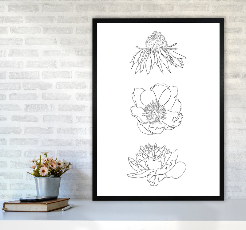Hand Drawn Flowers Art Print by Seven Trees Design A1 White Frame