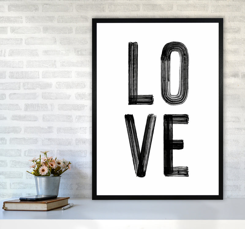 Love in Black Quote Art Print by Seven Trees Design A1 White Frame