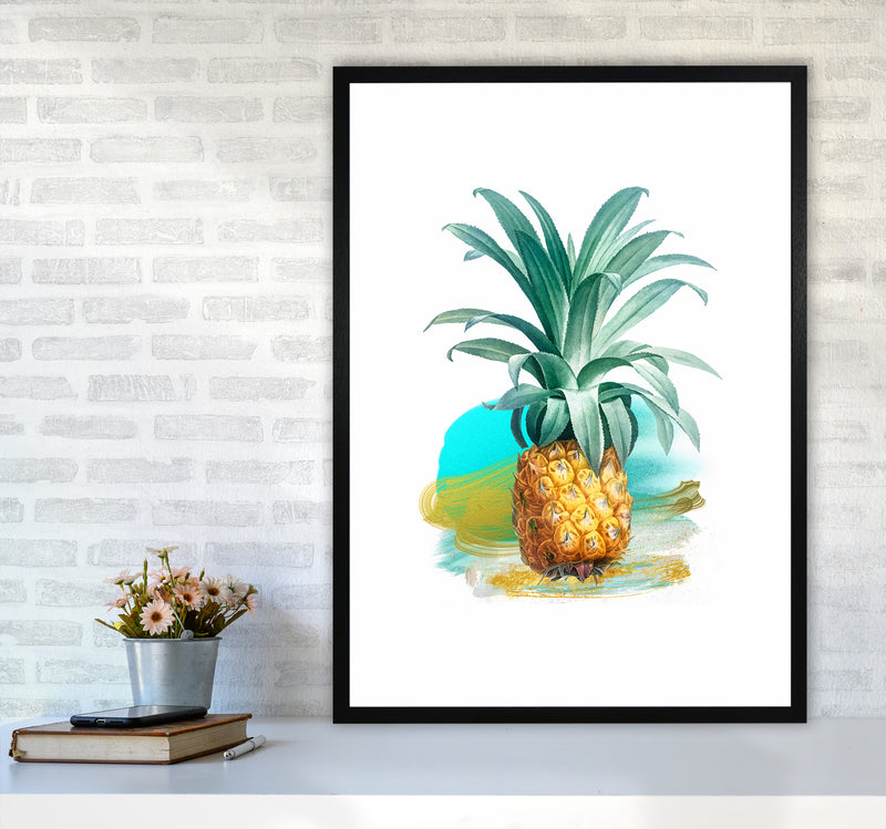 Modern Pineapple Kitchen Art Print by Seven Trees Design A1 White Frame