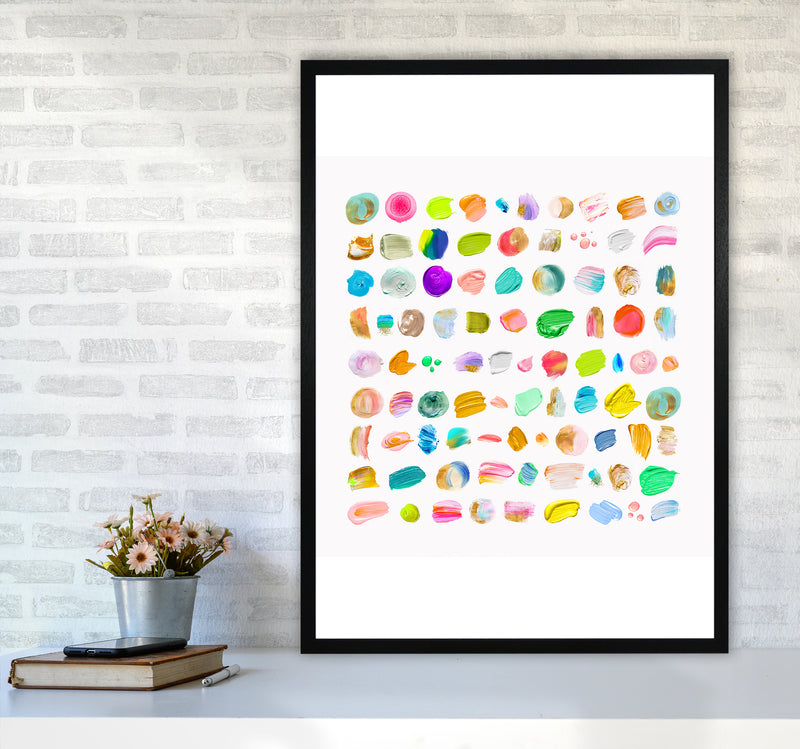 Painting Paradise Abstract Art Print by Seven Trees Design A1 White Frame