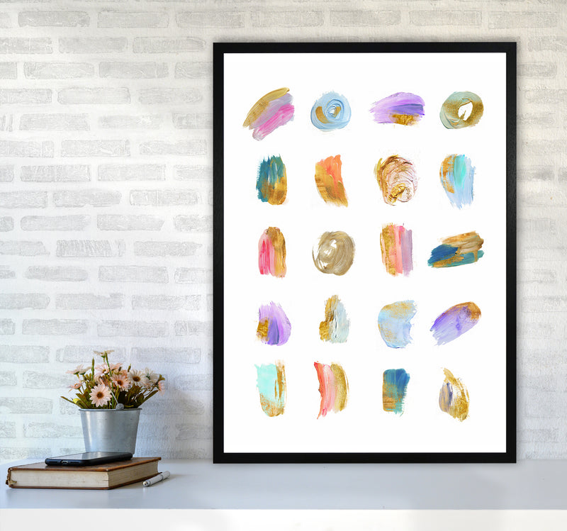 Painting Strokes Abstract Art Print by Seven Trees Design A1 White Frame