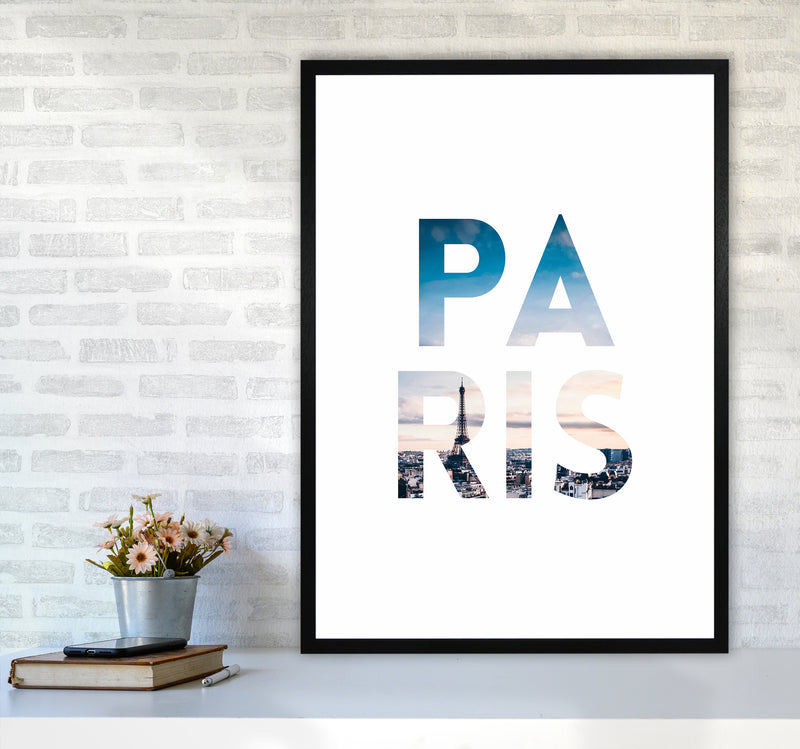 Paris Collage Letters Art Print by Seven Trees Design A1 White Frame