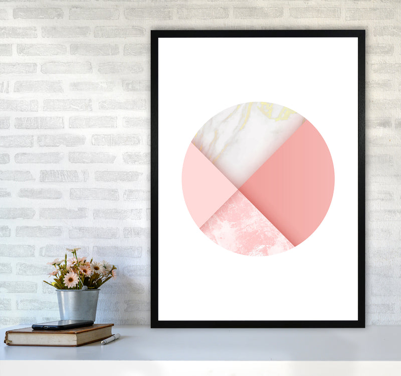 Pink Marble Circle III Abstract Art Print by Seven Trees Design A1 White Frame