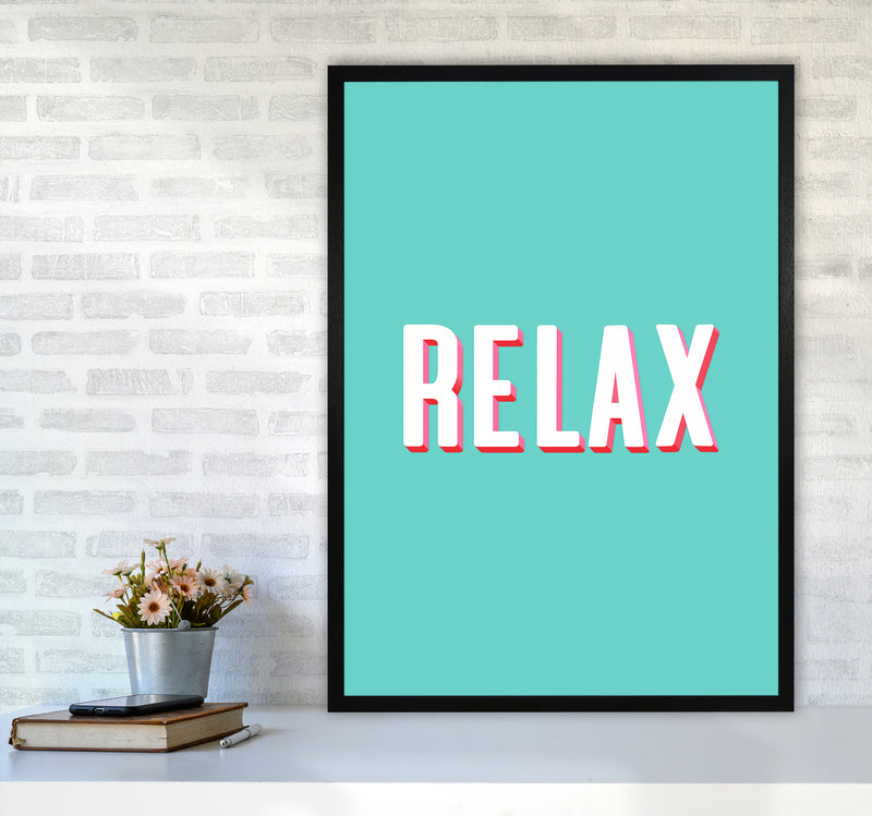 Relax Quote Art Print by Seven Trees Design A1 White Frame