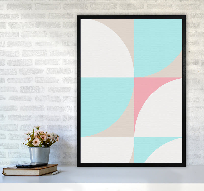 Scandinavian Shapes I Abstract Art Print by Seven Trees Design A1 White Frame