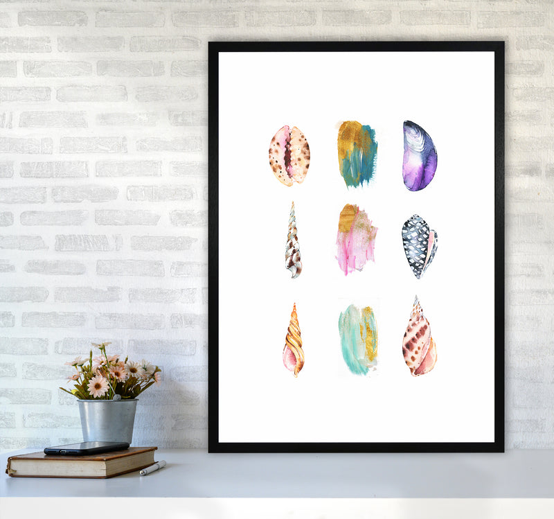 Sea And Brush Strokes I Shell Art Print by Seven Trees Design A1 White Frame