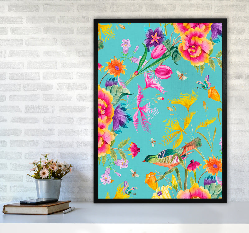 Spring Joy in blue Floral Art Print by Seven Trees Design A1 White Frame