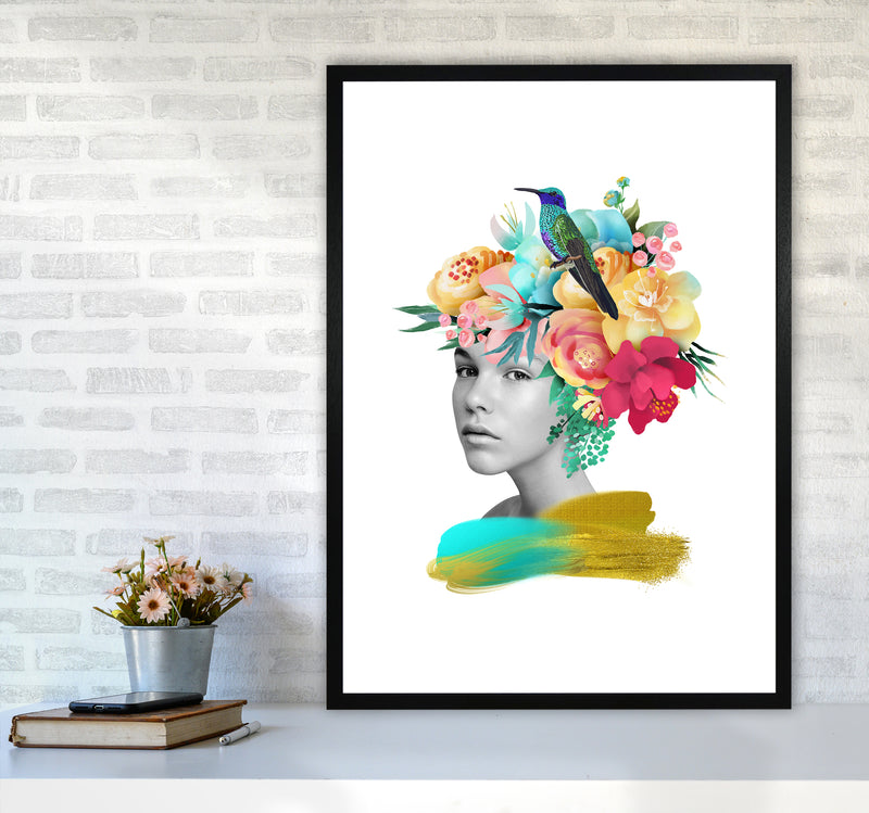 The Girl And The Paradise Art Print by Seven Trees Design A1 White Frame