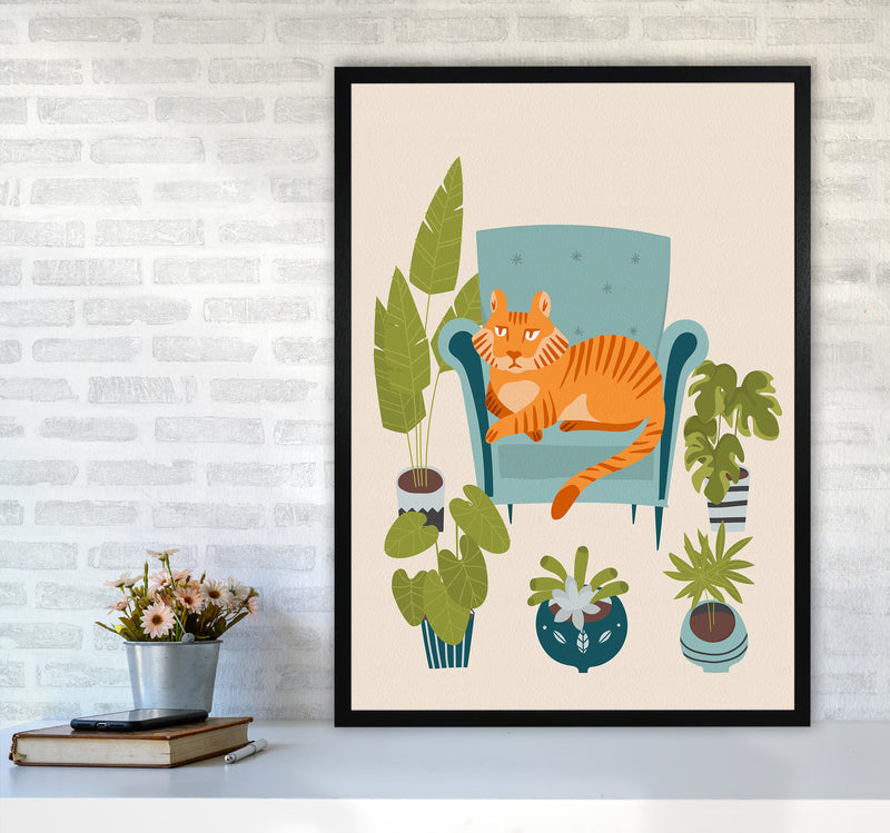 The Tiger of the city Art Print by Seven Trees Design A1 White Frame