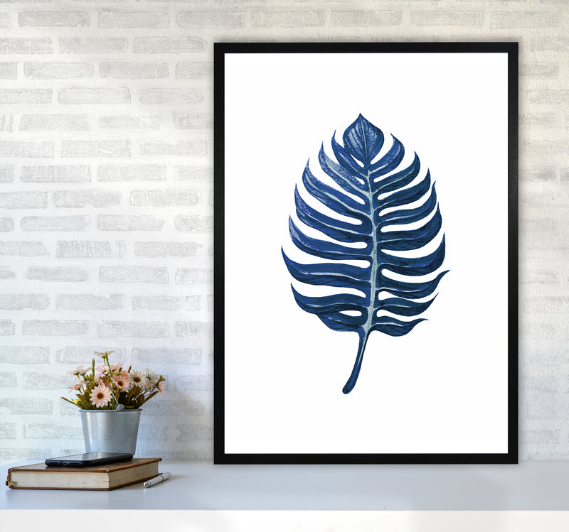 Watercolor Blue Leaf II Art Print by Seven Trees Design A1 White Frame