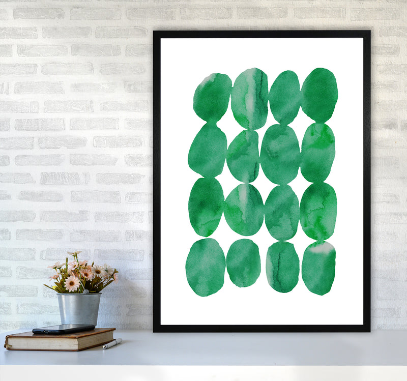 Watercolor Emerald Stones Art Print by Seven Trees Design A1 White Frame
