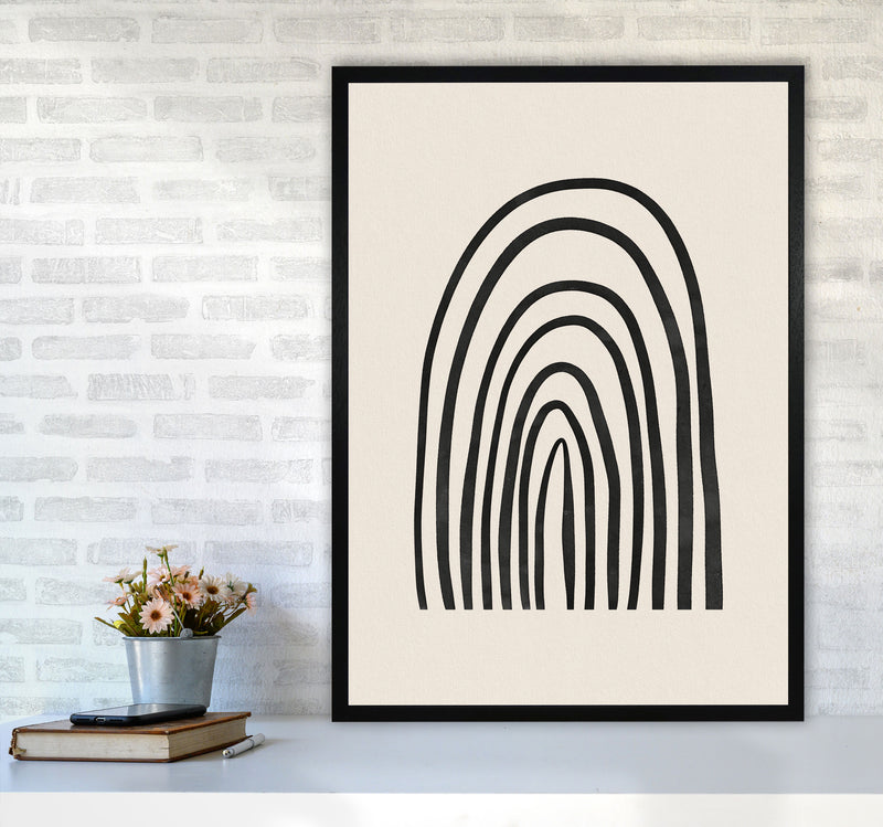 Black Watercolor Rainbow Art Print by Seven Trees Design A1 White Frame