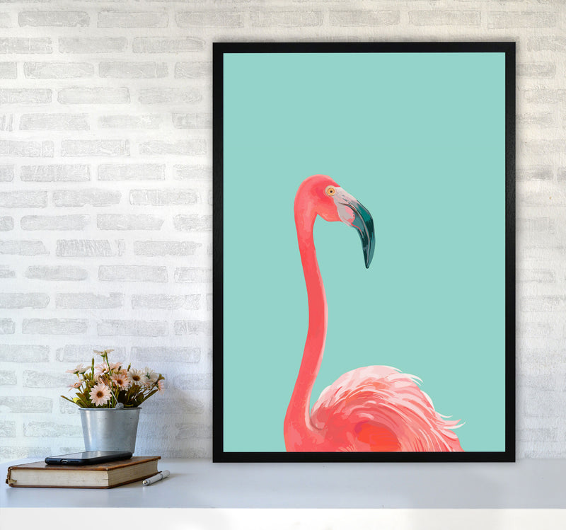 Flamingo In The Sky Art Print by Seven Trees Design A1 White Frame