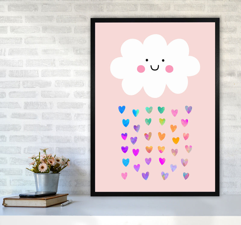 Happy Cloud Art Print by Seven Trees Design A1 White Frame