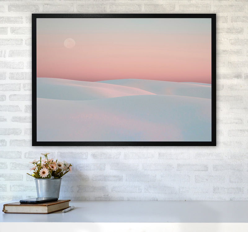 Moon And Dunes Art Print by Seven Trees Design A1 White Frame
