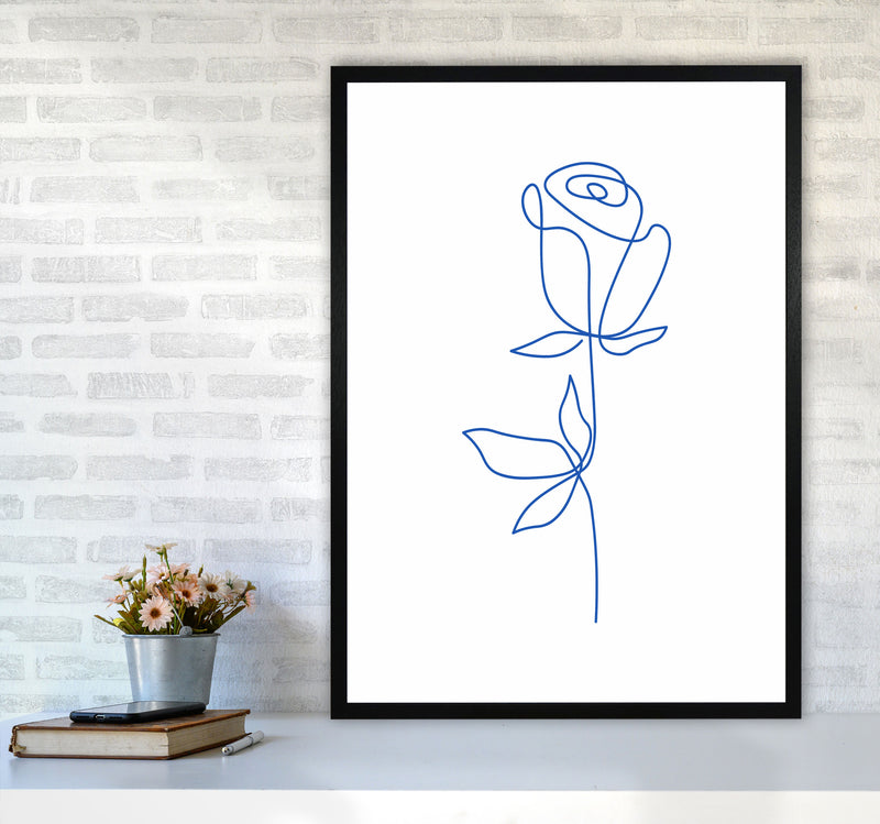 One Line Flower Art Print by Seven Trees Design A1 White Frame