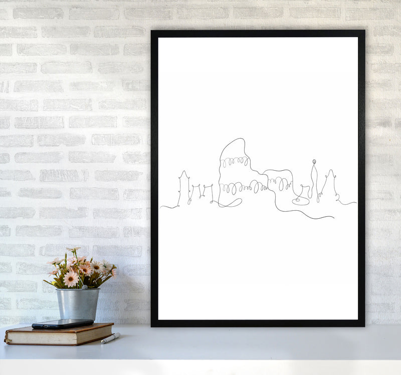 One Line Rome Art Print by Seven Trees Design A1 White Frame