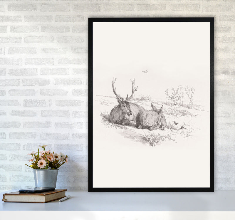 Reindeer Chilling Art Print by Seven Trees Design A1 White Frame